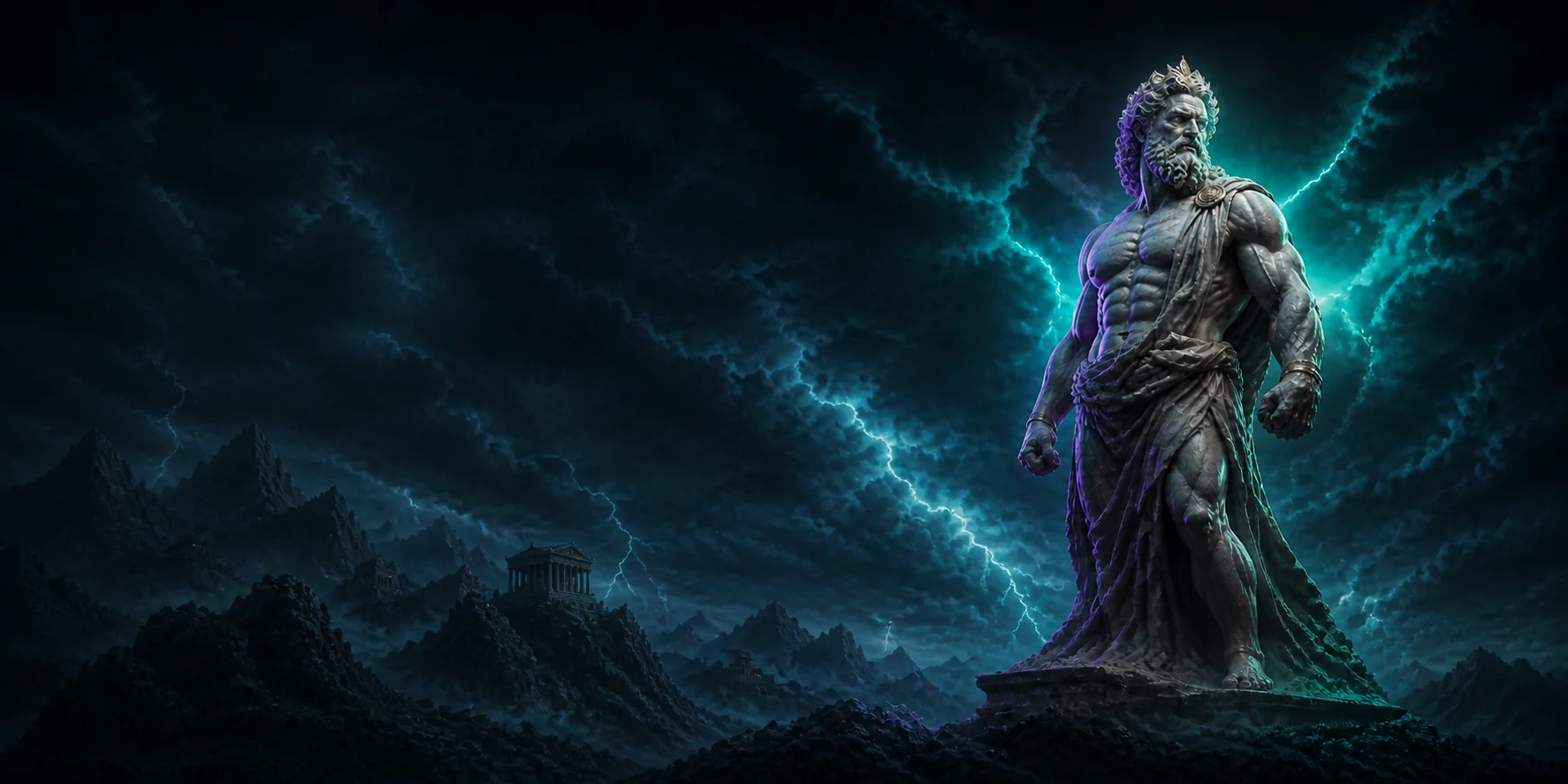 Zeus com vista para uma mítica paisagem Vave Sportsbook